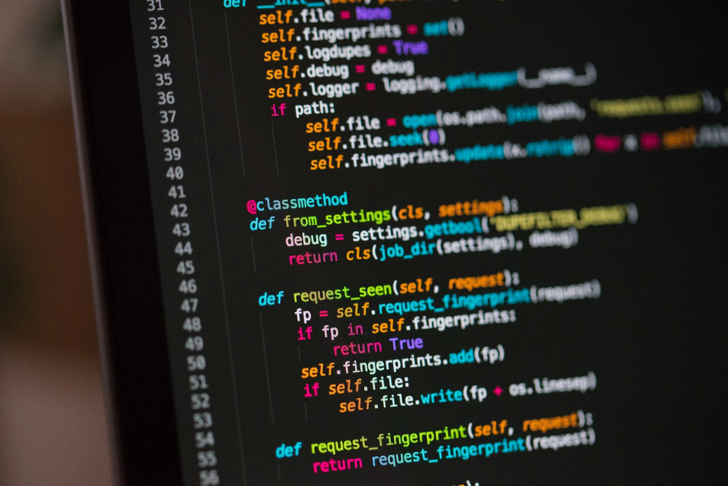 Python code on dark background